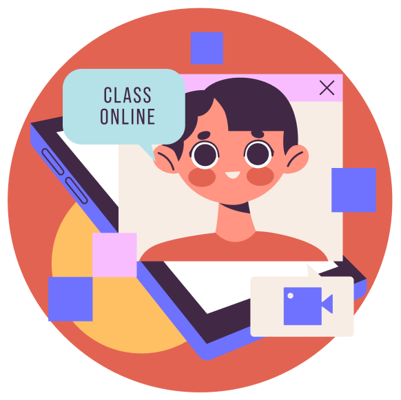 picture of a student in an online class